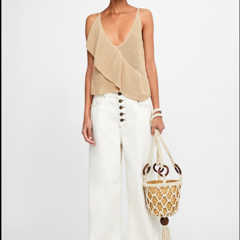 Zara ruffled knit top